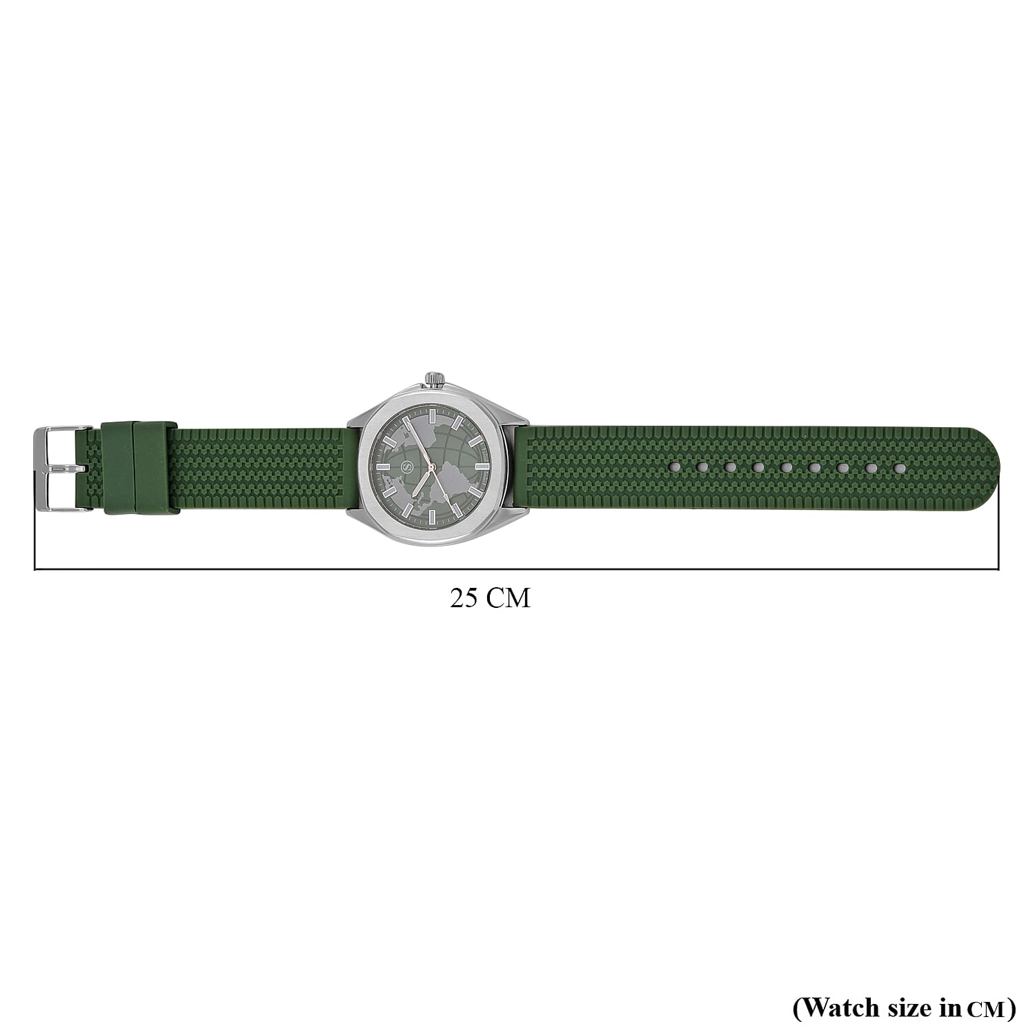 STRADA Globe Dial Silicone Watch 7813041 8