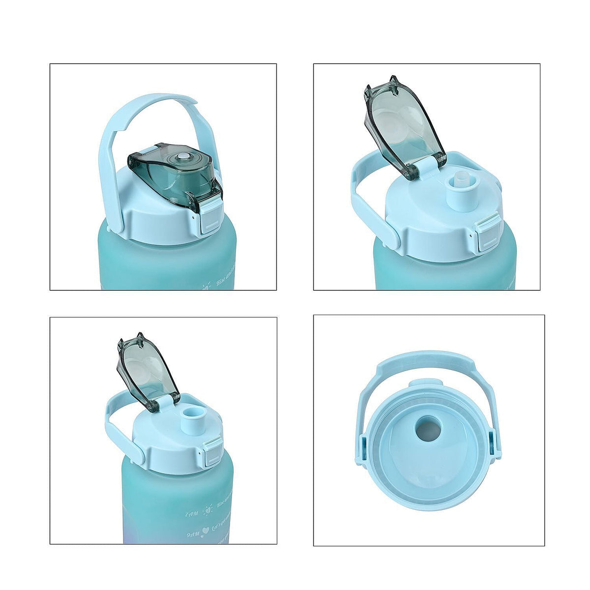 Closeout Deal - Set of 3 Sport Water Bottles with Gradient Colour Design - Blue 7582636 12