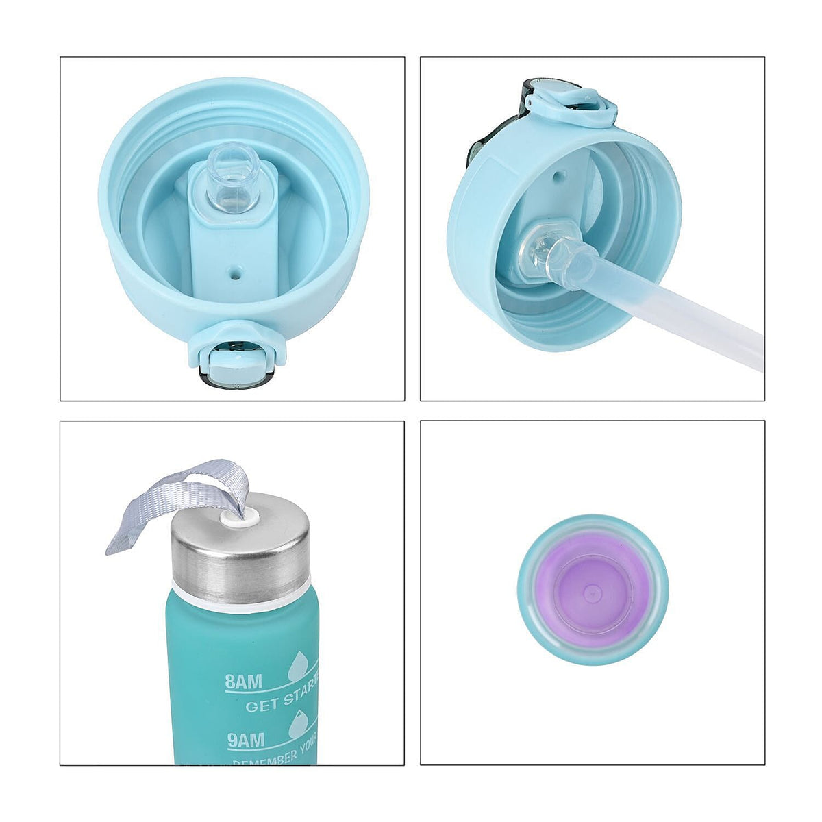 Closeout Deal - Set of 3 Sport Water Bottles with Gradient Colour Design - Blue 7582636 14