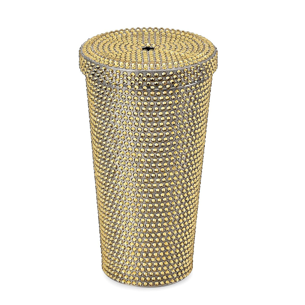 Crystal Encrusted Stainless Steel Insulated Cup with Straw &amp; Lid (Capacity 18oz) - Champagne 7585806 2