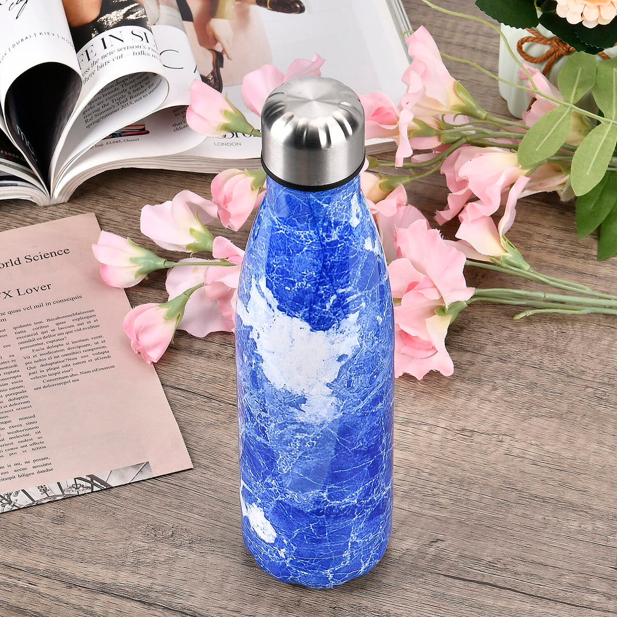 Stainless Steel Drinking Water Bottle for School, Sports, Running, Gym 500ml - Blue 7698145 2