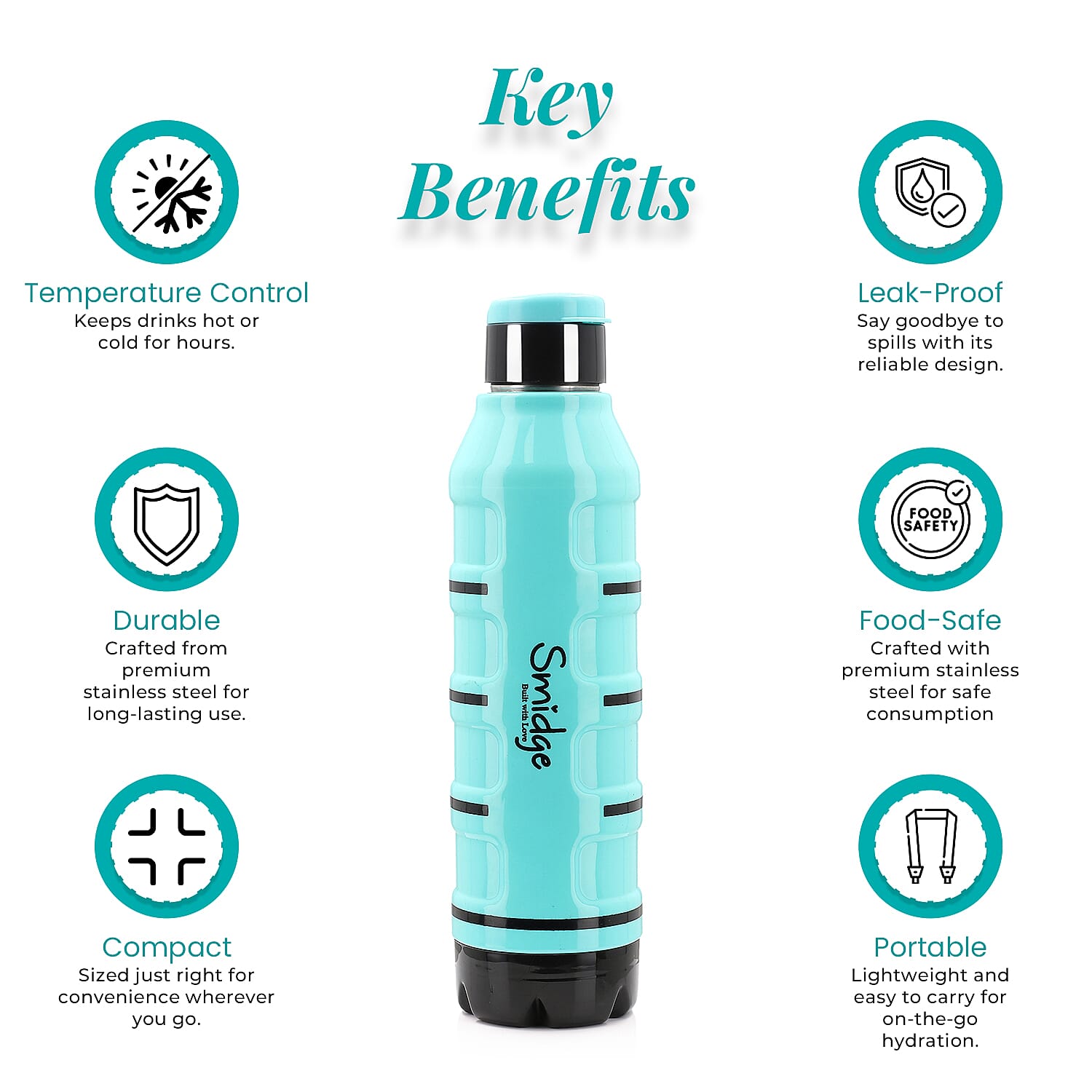 Set of 2 Wave Warm - Cold Insulated Stainless Steel Bottle Leak Proof - Blue 700 ML 7727111 4