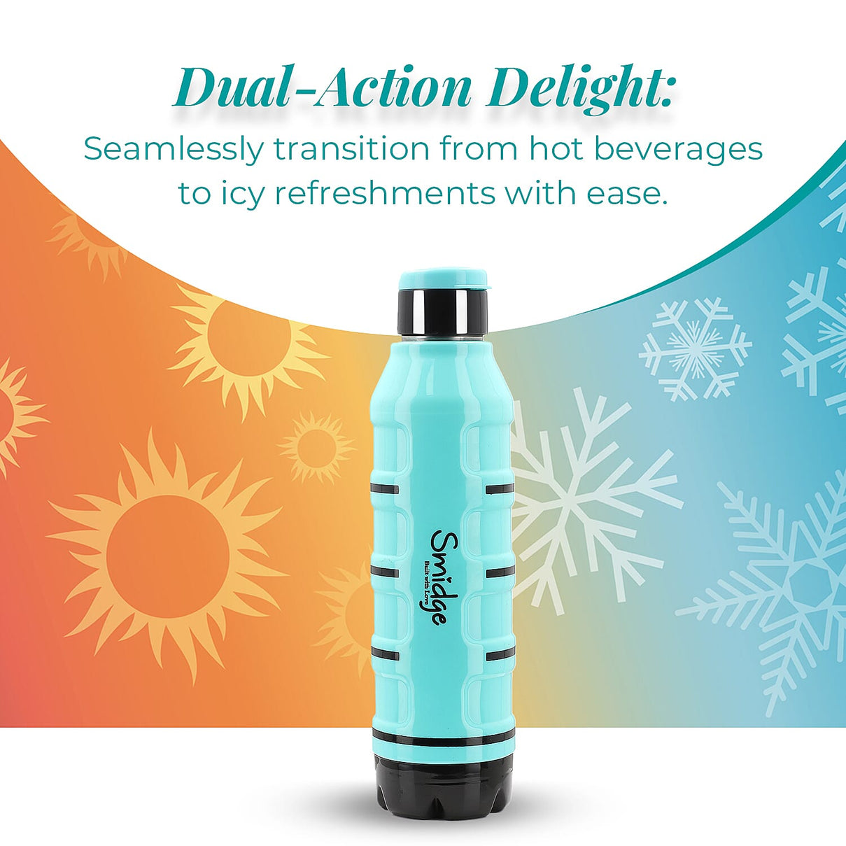 Set of 2 Wave Warm - Cold Insulated Stainless Steel Bottle Leak Proof - Blue 700 ML 7727111 6