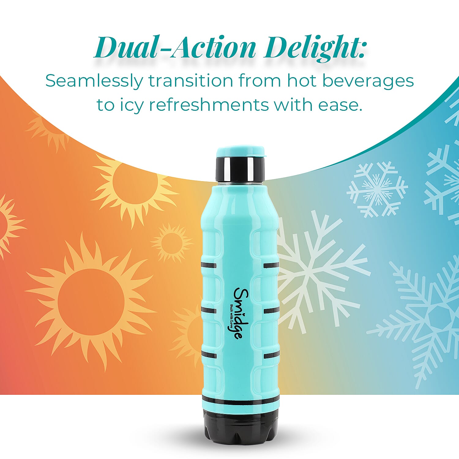 Set of 2 Wave Warm - Cold Insulated Stainless Steel Bottle Leak Proof - Blue 700 ML 7727111 6