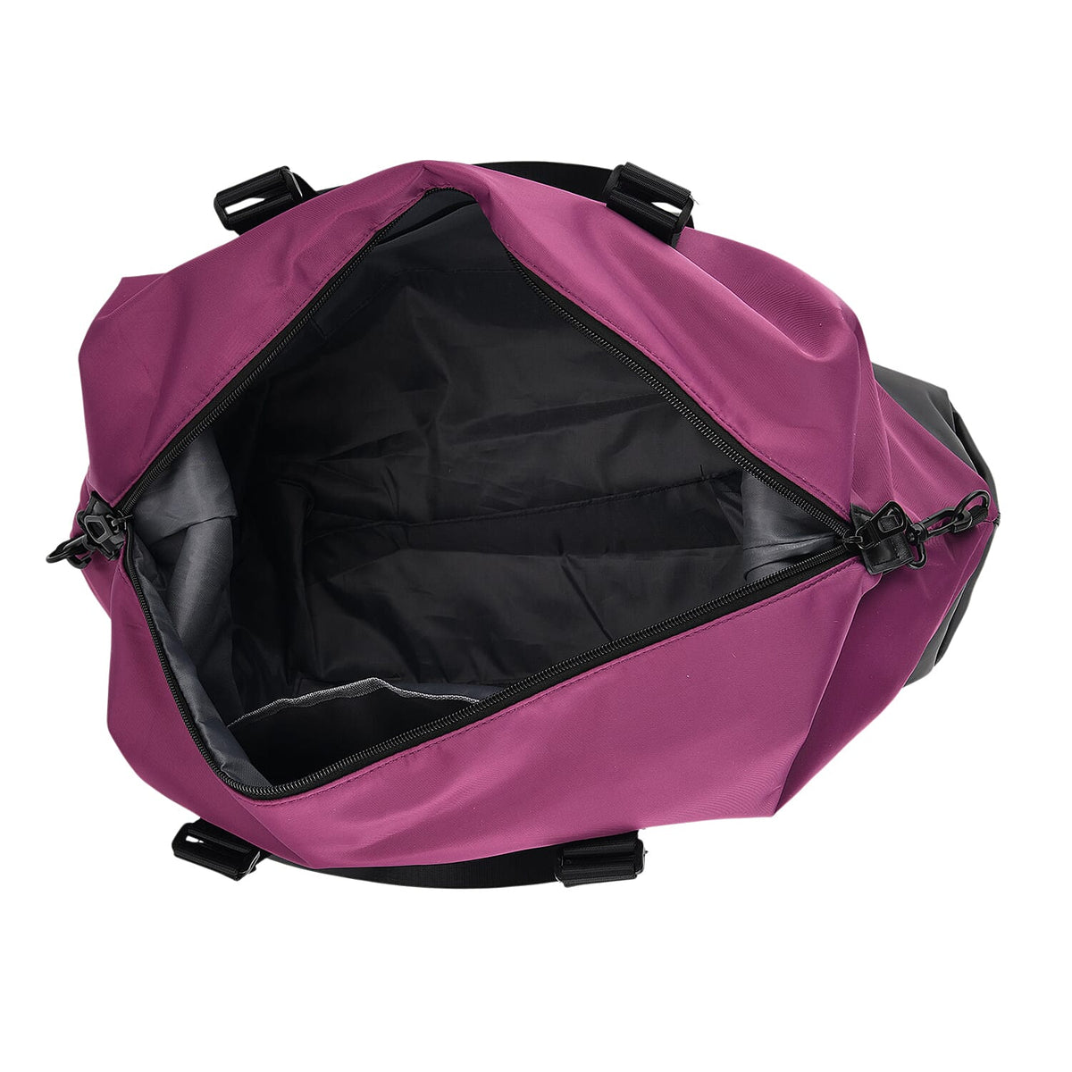 Duffle Bag- 3 slip pockets and 1 zip pocket - Water Repellent Multipurpose - Purple V32531732 2