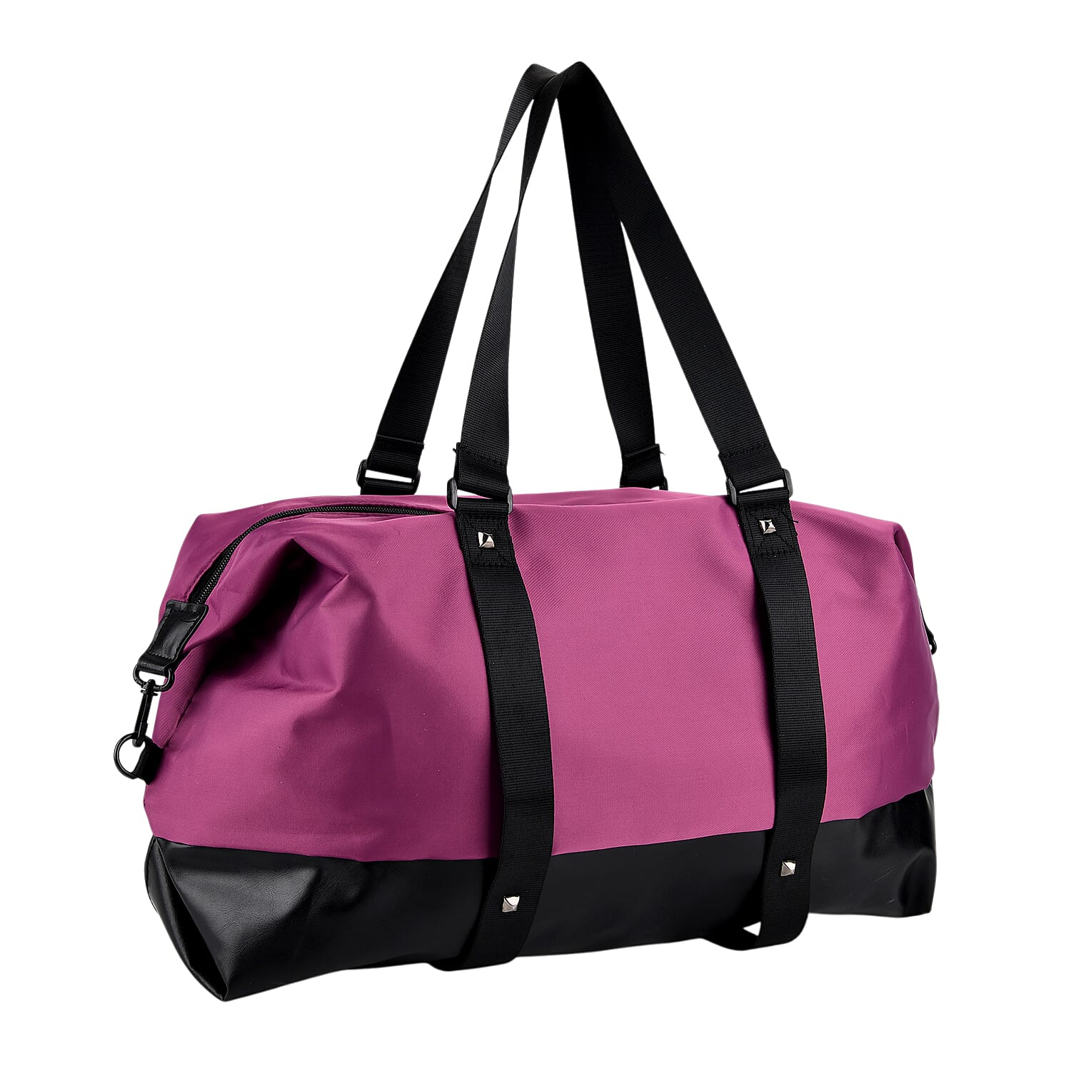 Duffle Bag- 3 slip pockets and 1 zip pocket - Water Repellent Multipurpose - Purple V32531732 4