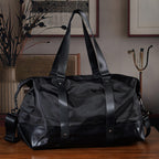 Duffle Bag- 3 slip pockets and 1 zip pocket - Water Repellent Multipurpose - Black