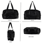 Duffle Bag- 3 slip pockets and 1 zip pocket - Water Repellent Multipurpose - Black