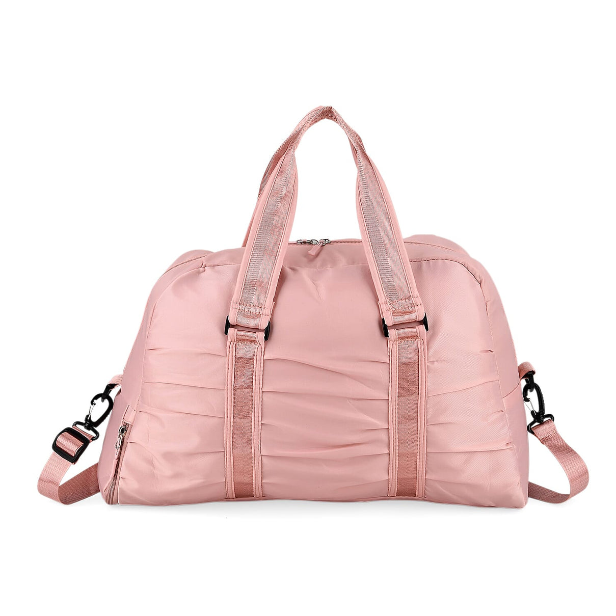 Water Repellent Pleated Travel Dufflle Bag - Light Pink 7689135 6