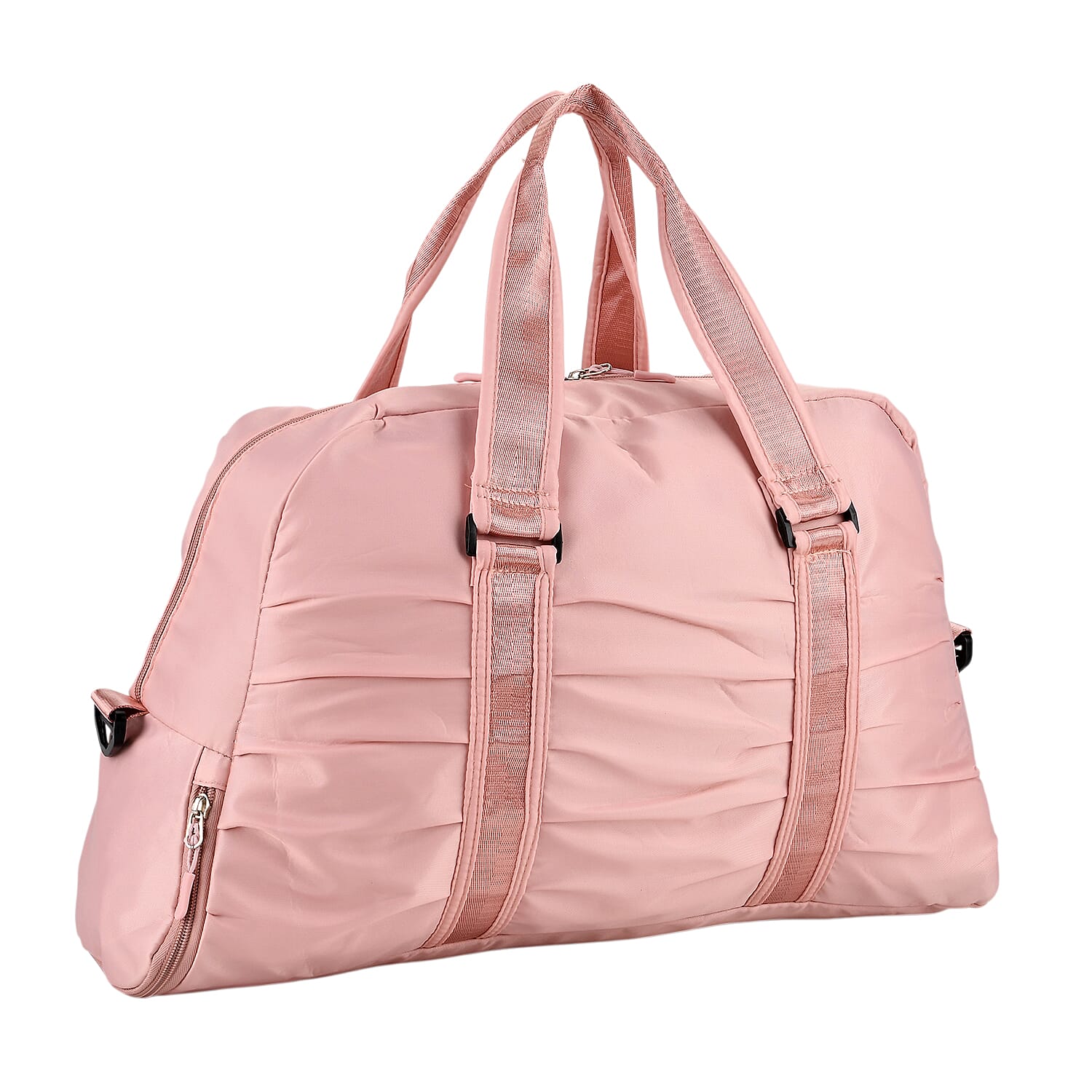 Water Repellent Pleated Travel Dufflle Bag - Light Pink 7689135 13