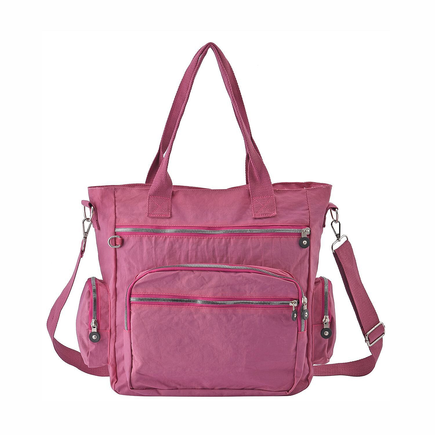 Multi-Pocket Satchel Bag with Detachable Shoulder Strap - Purple 3682040 8
