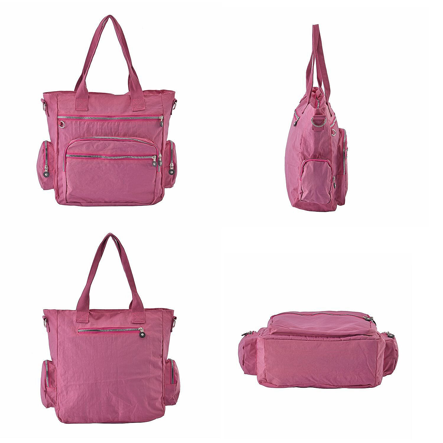Multi-Pocket Satchel Bag with Detachable Shoulder Strap - Purple 3682040 11