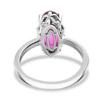 Watermelon Triplet Quartz Solitaire Ring in Platinum Overlay Sterling Silver 2.235  Ct.