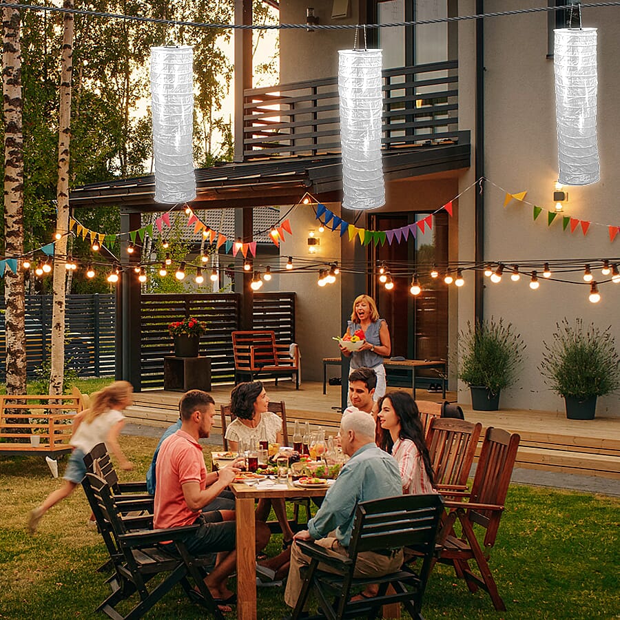Waterproof DOD 20 LED Solar Lantern with Adjustable Lights for Garden, Patio, Terrace or Flower Beds and Great for hanging on trees - White 8859979 2