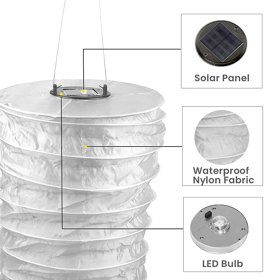 20 LED Solar Lantern (Dia. 90x20 cm) - White