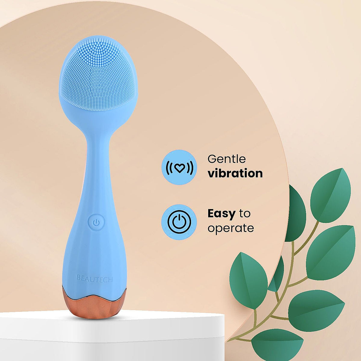 Waterproof Silicone Facial Cleansing Brush - Light Blue (With 4 Speeds - USB Charger) 7073836 2