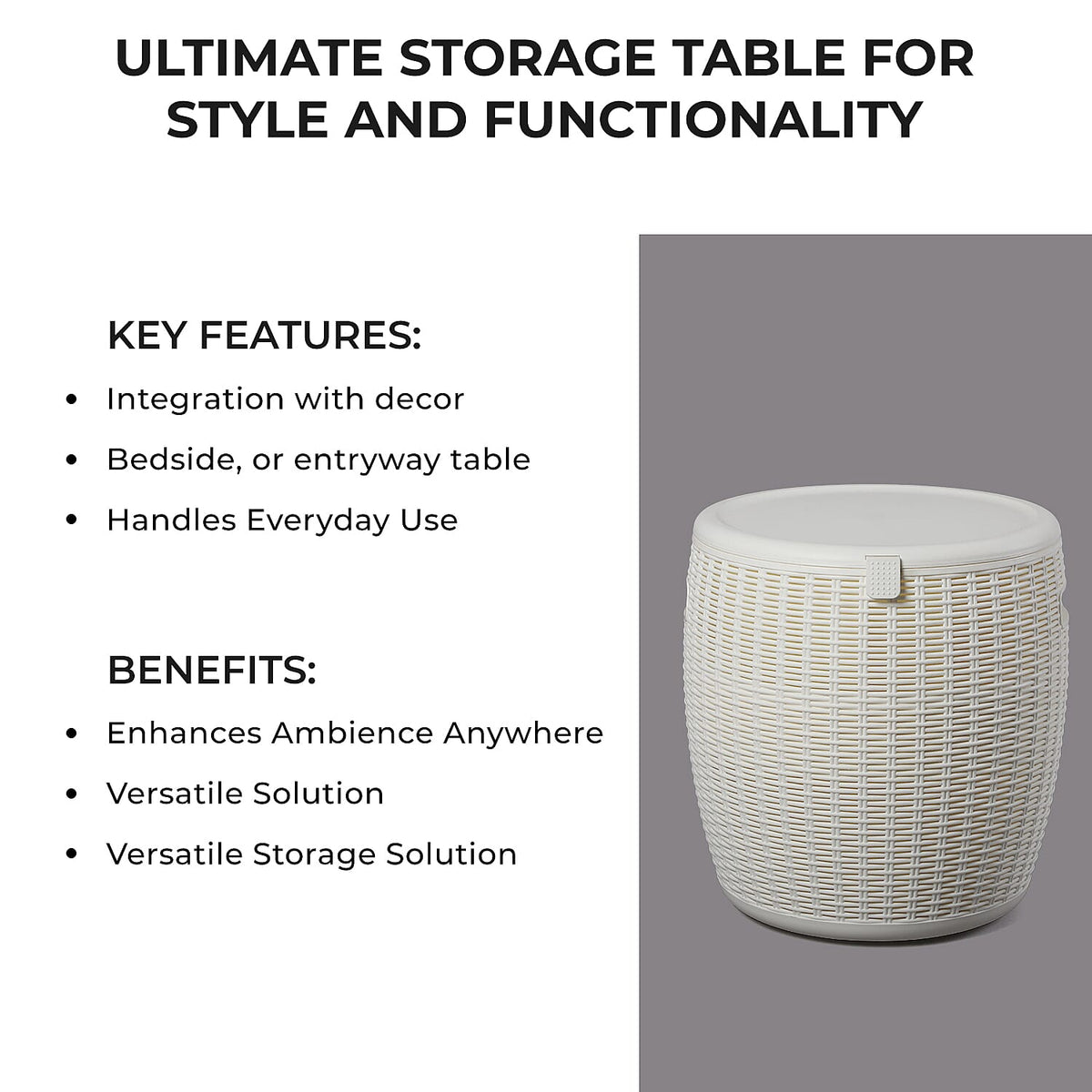 Weatherproof Patio Furniture Ice Bucket  with Lid and Handle in White 3717875 1