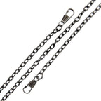 Weave Pattern Clutch Bag with Shoulder Metal Chain - Black