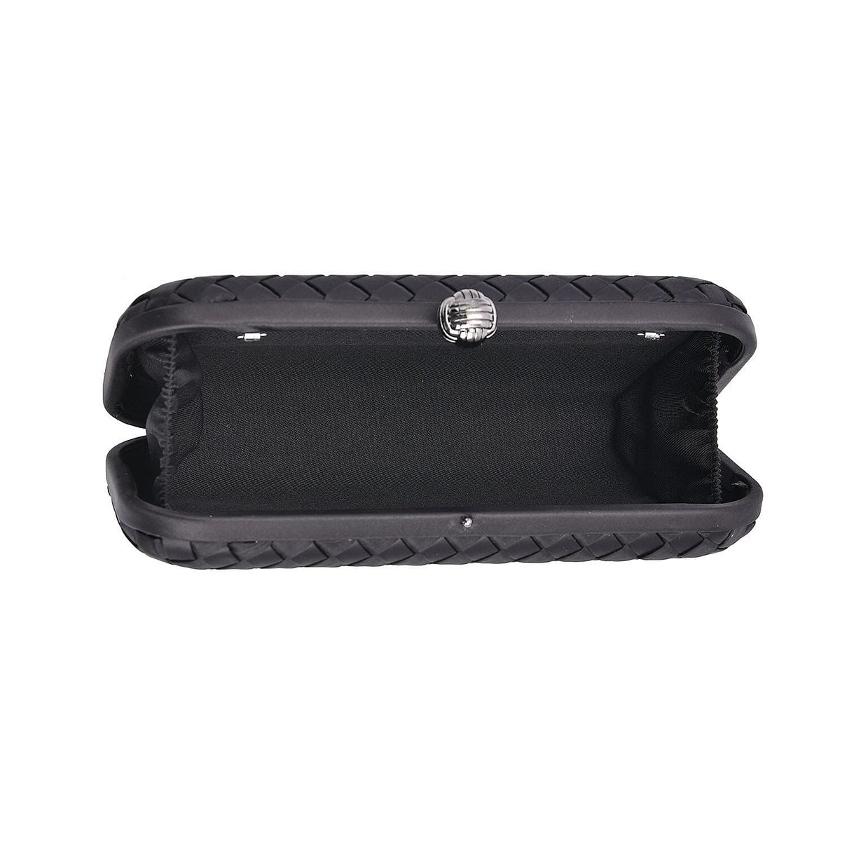 Weave Pattern Clutch Bag with Shoulder Metal Chain - Black 7163915 6