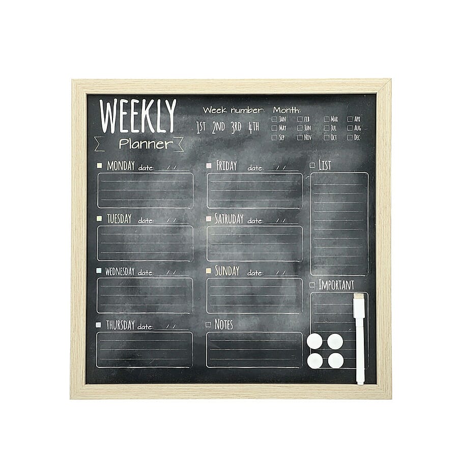 Weekly Planner Board (included- Magnetic Marker with Eraser Cap, 4 Magnet) (Size 40x40cm) 3629290 0
