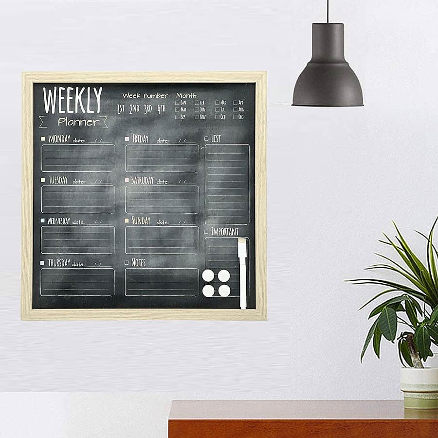Weekly Planner Board (included- Magnetic Marker with Eraser Cap, 4 Magnet) (Size 40x40cm)