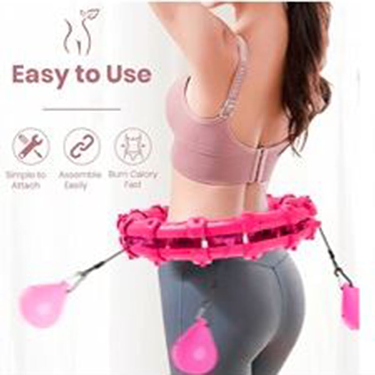 Adjustable Weighted Hula Hoop with 360 Auto Rotation Massage 7766394 1