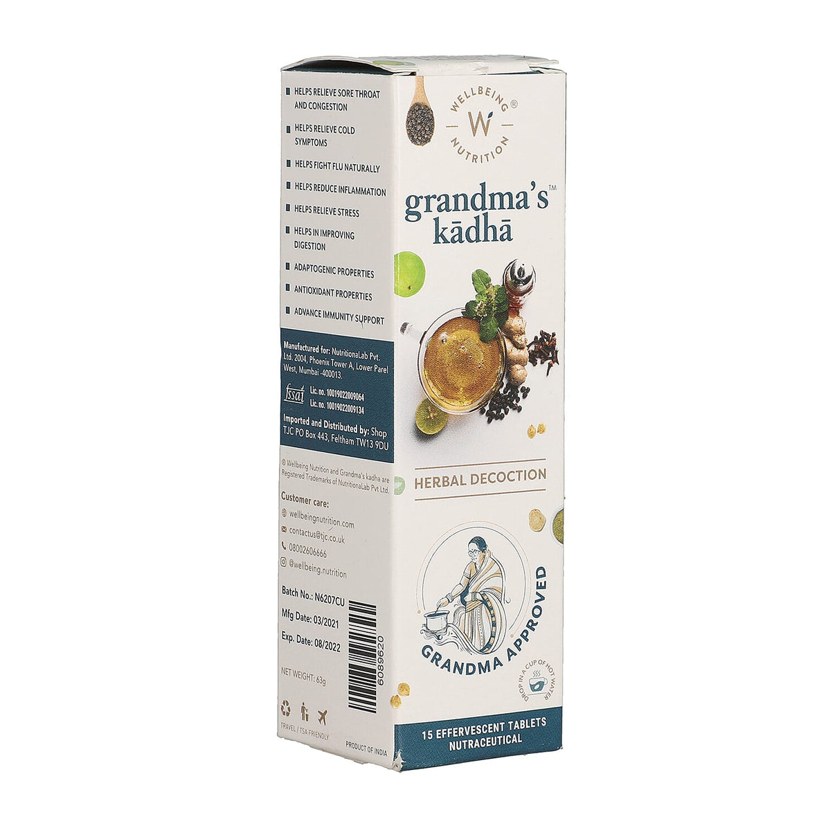 Wellbeing Nutrition Grandma Kadha Tube of 15 Effervescent Tablets 6089620 3
