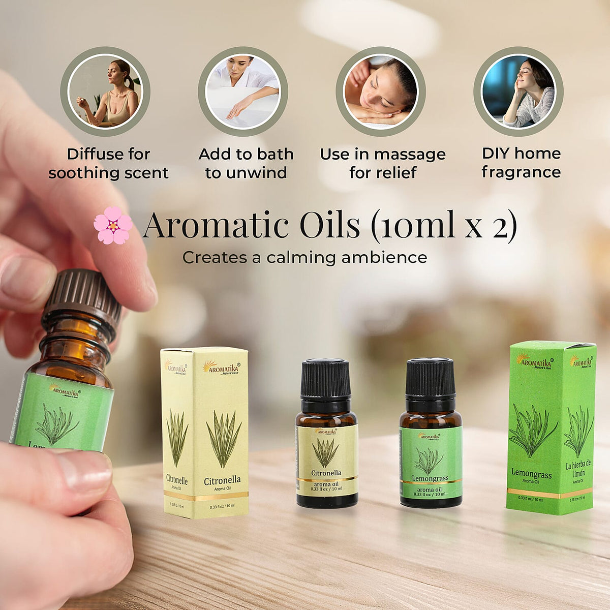 Wellness &amp; Aroma Gift Set- Room Spray, Dual Aroma Oils, Ceramic Burner &amp; Incense Stick and Holder 8041337 5