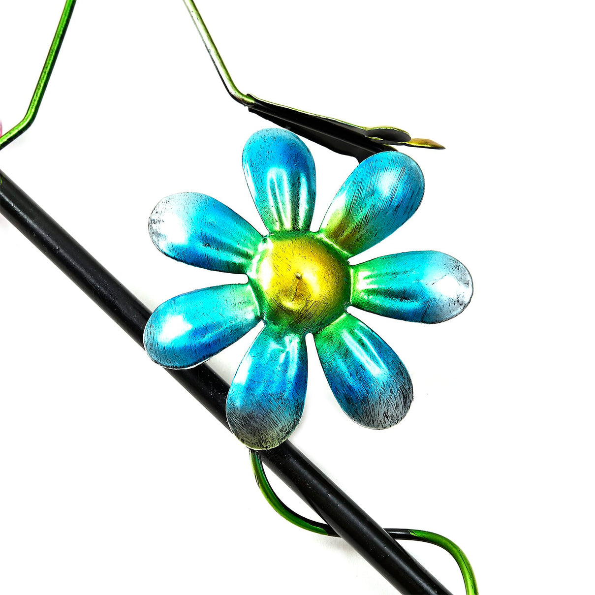 Whimsical Green Frog with Blue Rush-Up Garden Stake Decoration 8038571 5