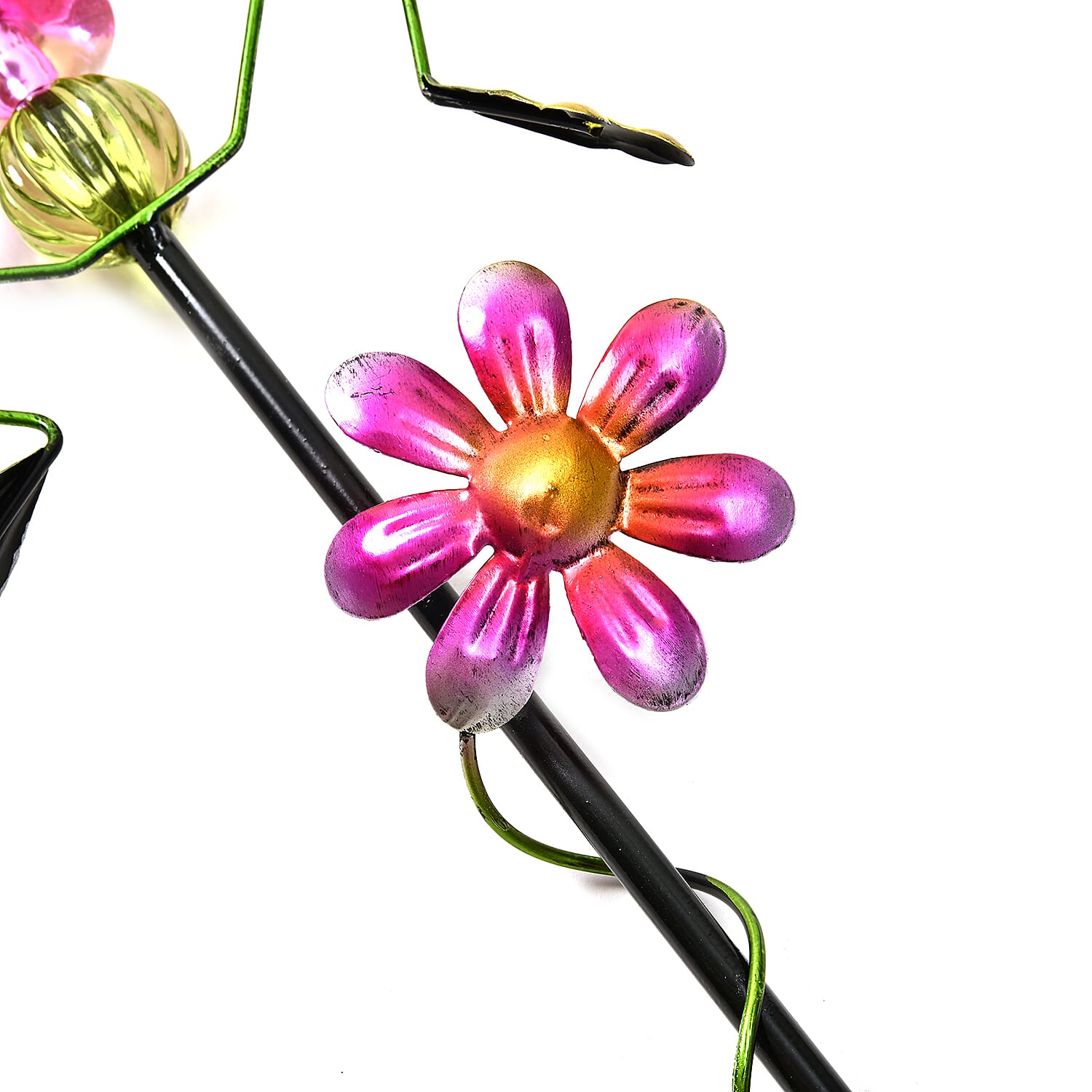 Whimsical Green Frog with Red Flowers Garden Stake Decoration 8038570 5