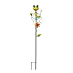 Whimsical Green Frog with Red Shovel Garden Stake Decoration