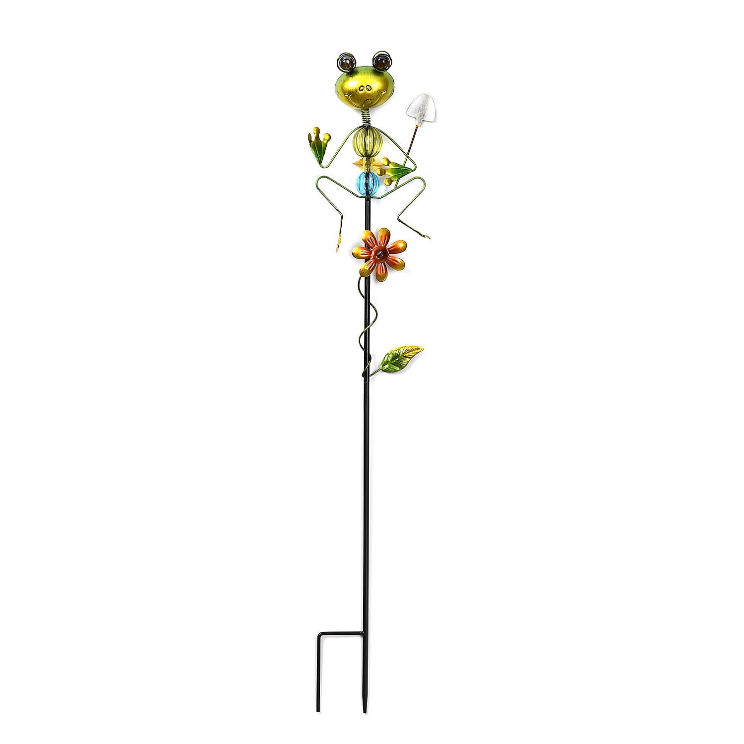 Whimsical Green Frog with Red Shovel Garden Stake Decoration 8038572 0