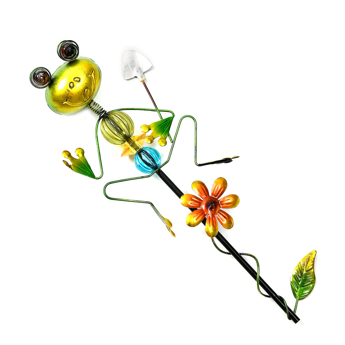 Whimsical Green Frog with Red Shovel Garden Stake Decoration 8038572 2