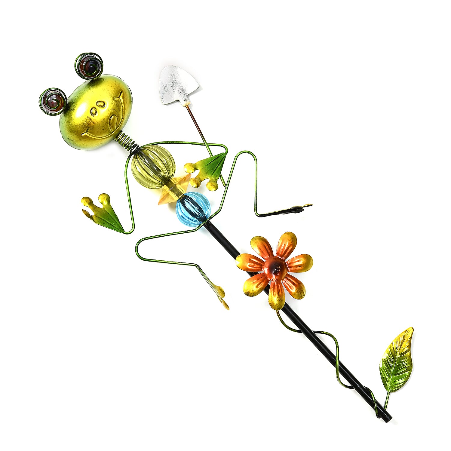 Whimsical Green Frog with Red Shovel Garden Stake Decoration 8038572 2