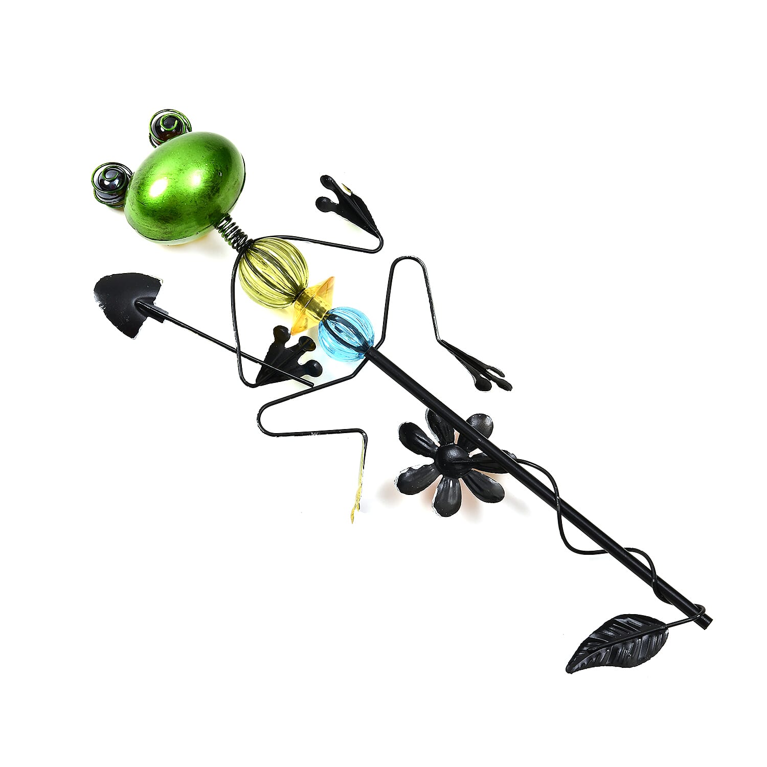 Whimsical Green Frog with Red Shovel Garden Stake Decoration 8038572 3