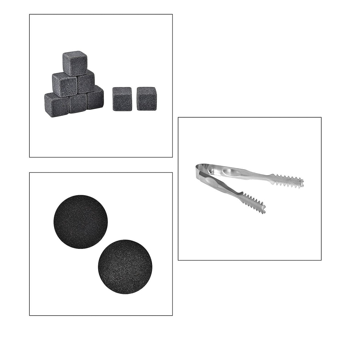 Whiskey Granite Stones and 2 Glasses Gift Set - Brown 8927949 6