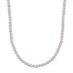 White Anhui Pearl Necklace (Size - 20) in Rhodium Overlay Sterling Silver