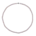 White Anhui Pearl Necklace (Size - 20) in Rhodium Overlay Sterling Silver