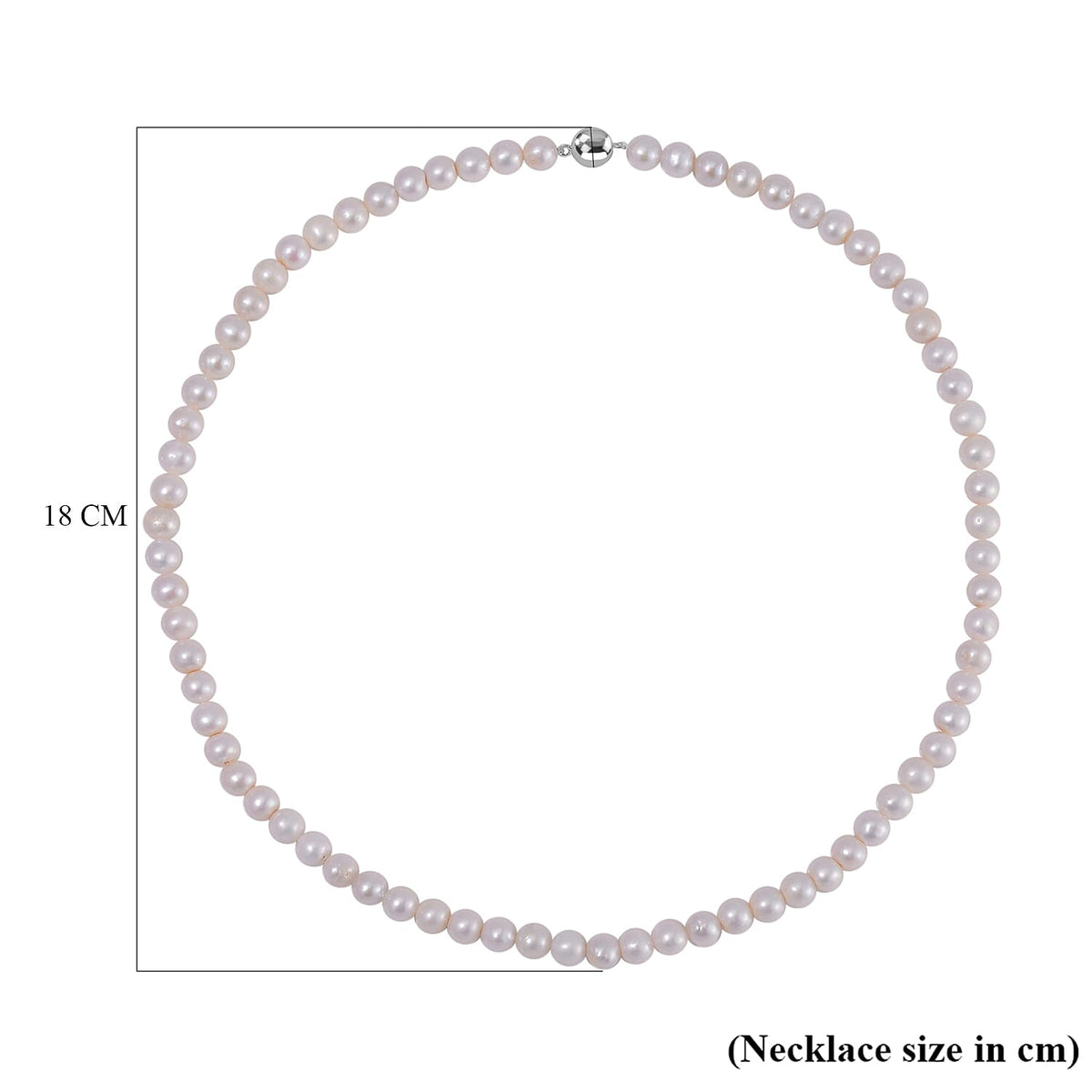 White Anhui Pearl Necklace (Size - 20) in Rhodium Overlay Sterling Silver 7798753 4
