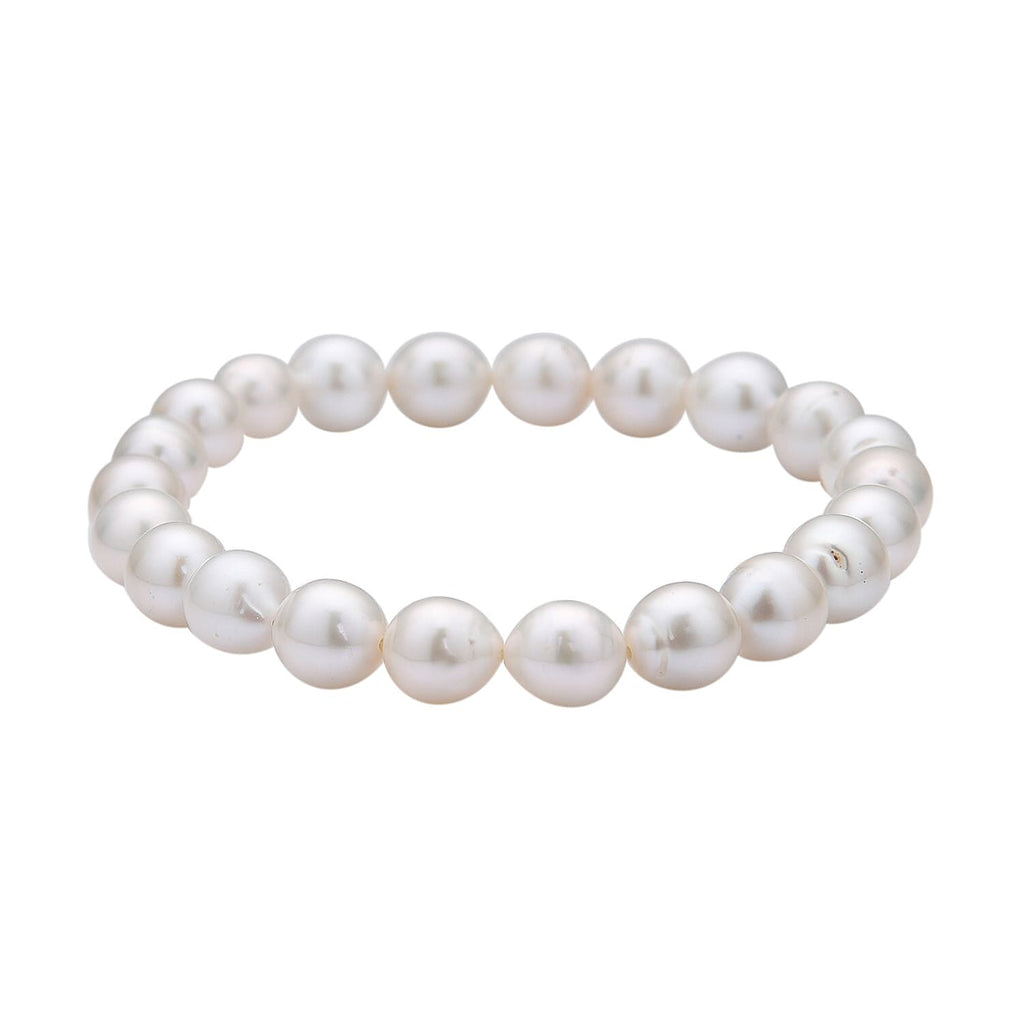 AAA White Anhui Pearl Stone Stretchable Bracelet (Size 7-7.5)