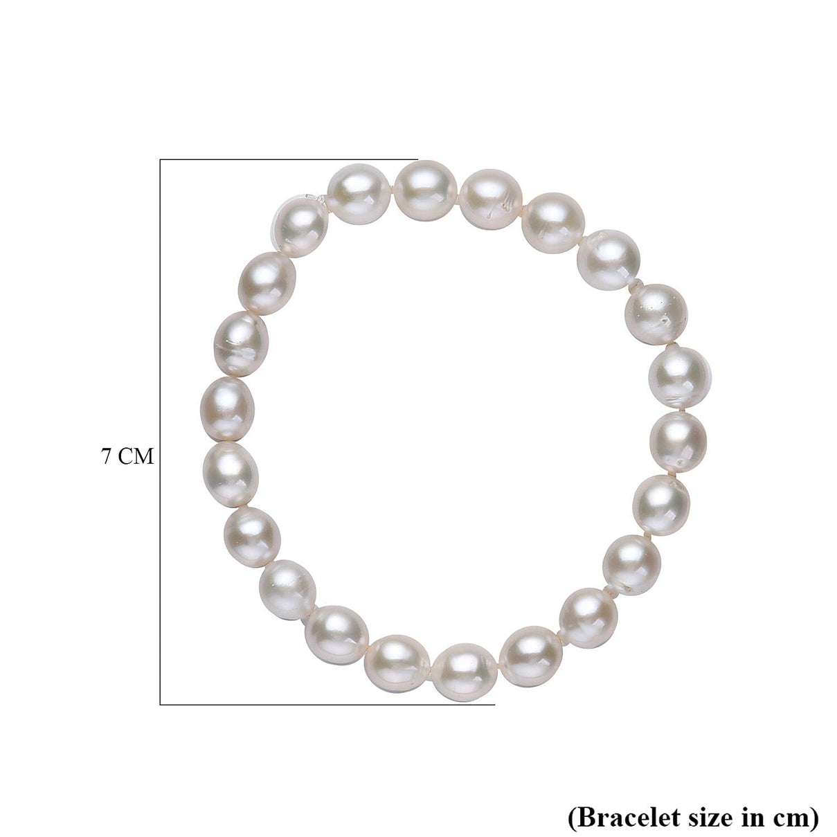 AAA White Anhui Pearl Stone Stretchable Bracelet (Size 7-7.5) 7951837 2