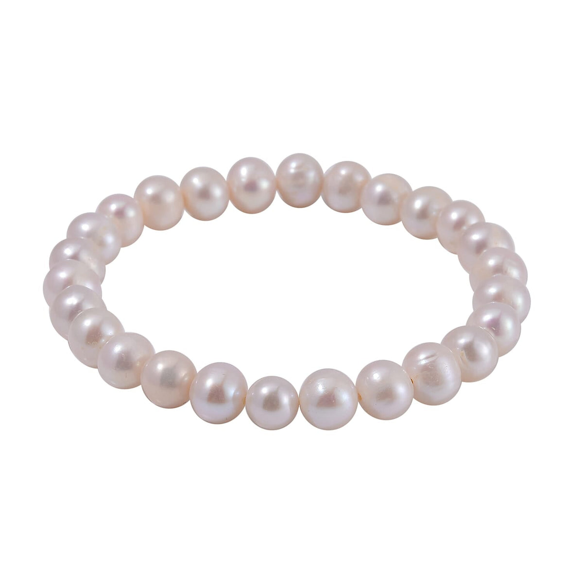 White Anhui Pearl Beads Stretchable Bracelet (Size 7.5) 7798766 0