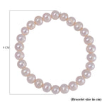 White Anhui Pearl Beads Stretchable Bracelet (Size 7.5)
