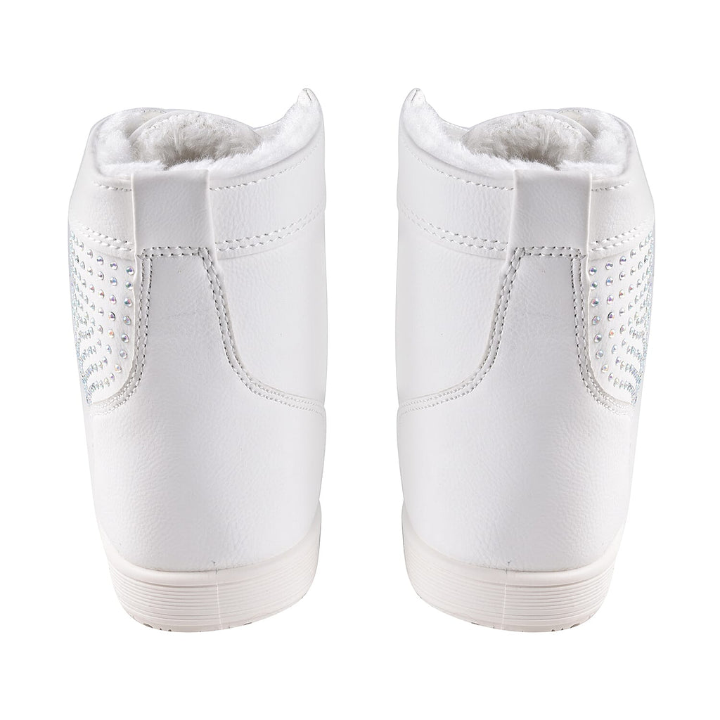 White Ankle Trainers with Faux Fur Lining (Size 5)