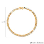 White Austrian Crystal Bangle (Size 6.5) in Yellow Gold Tone