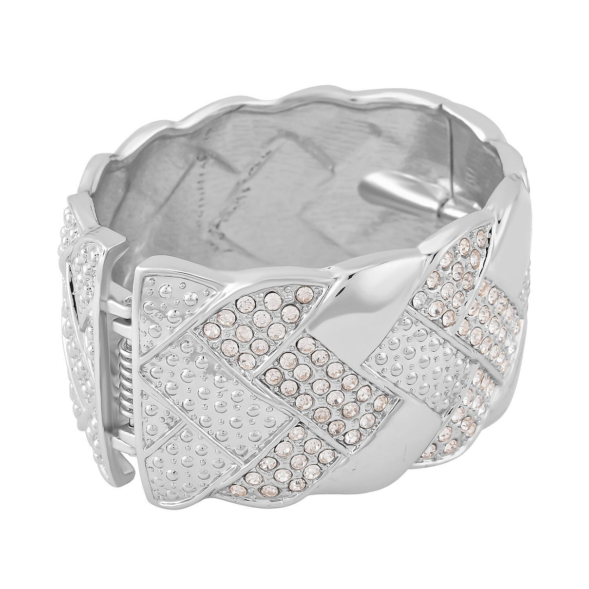 White Austrian Crystal Bangle (Size - 7.0) in Silver Tone 7318383 3