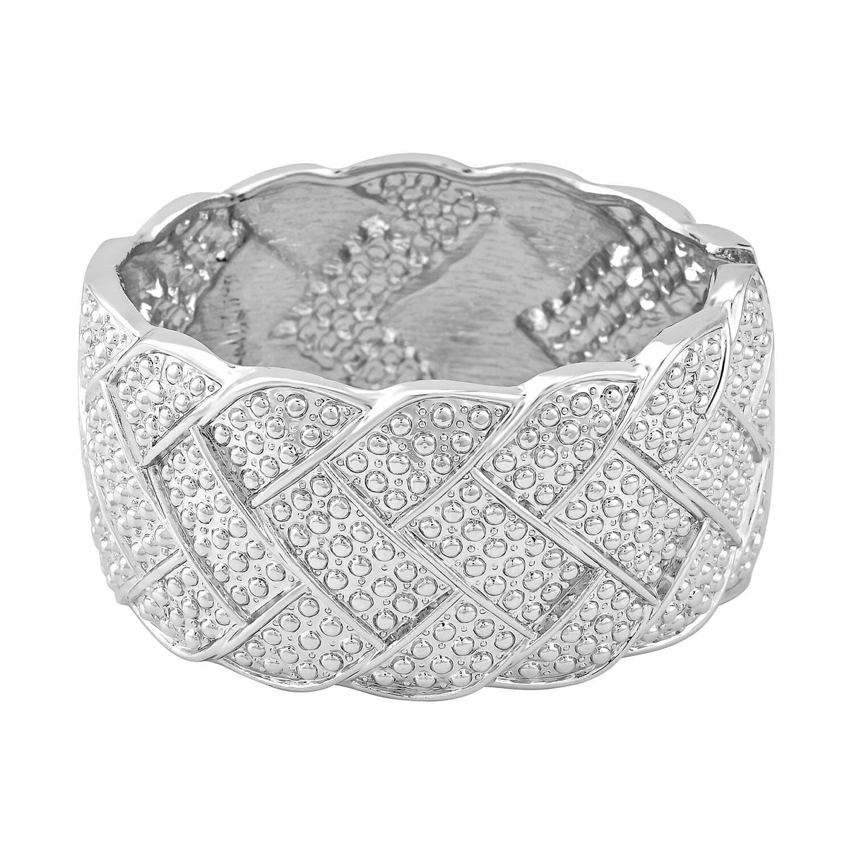 White Austrian Crystal Bangle (Size - 7.0) in Silver Tone 7318383 4