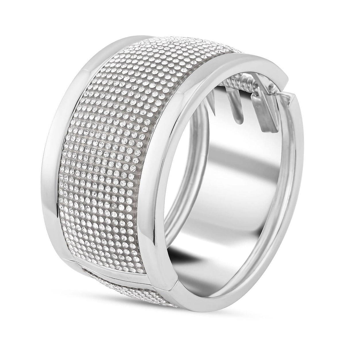 White Austrian Crystal Bangle (Size - 7.5) in Silver Tone 7318397 3