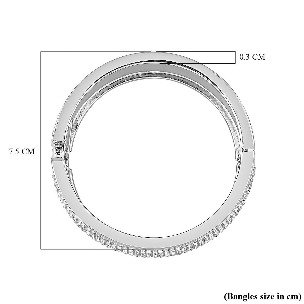 White Austrian Crystal Bangle (Size - 7.5) in Silver Tone 7318397 5
