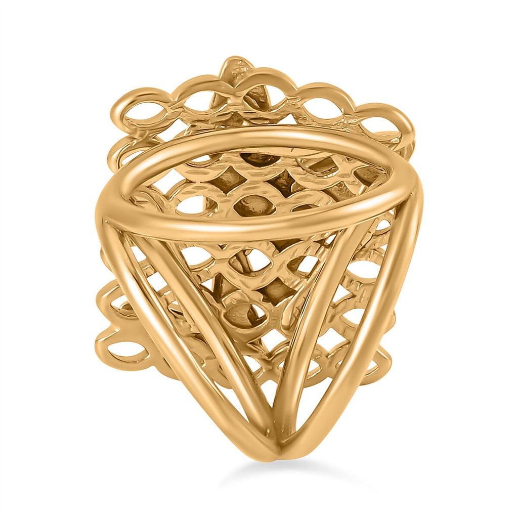 White Austrian Crystal Butterfly Scarf Ring in Two-Tone